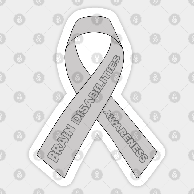 Brain Disabilities Awareness Ribbon Brain Disabilities Sticker
